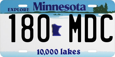 MN license plate 180MDC