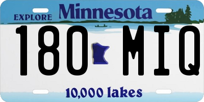MN license plate 180MIQ