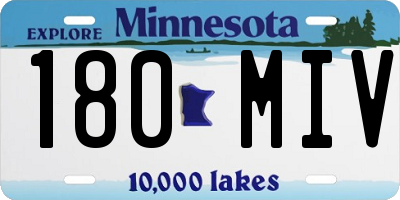 MN license plate 180MIV