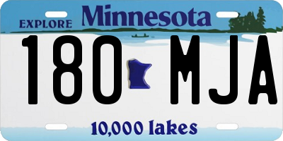 MN license plate 180MJA