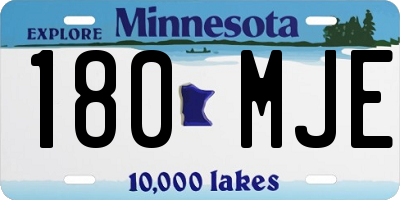 MN license plate 180MJE