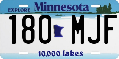 MN license plate 180MJF