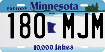 MN license plate 180MJM