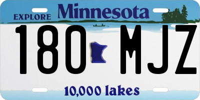 MN license plate 180MJZ