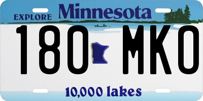 MN license plate 180MKO