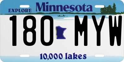 MN license plate 180MYW