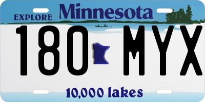 MN license plate 180MYX