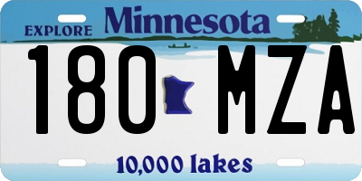 MN license plate 180MZA