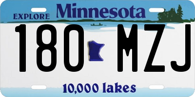 MN license plate 180MZJ