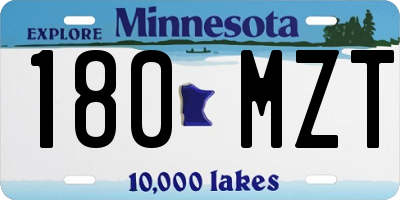 MN license plate 180MZT