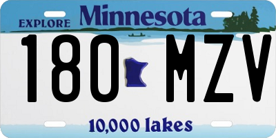MN license plate 180MZV