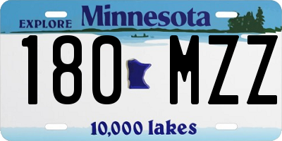 MN license plate 180MZZ