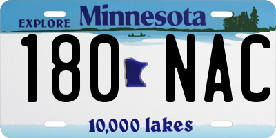 MN license plate 180NAC