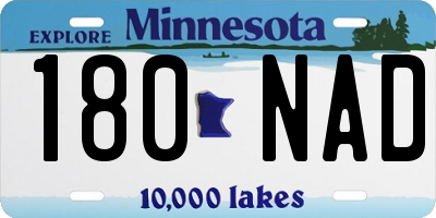 MN license plate 180NAD