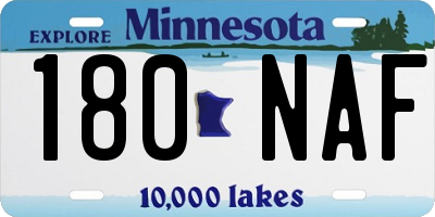 MN license plate 180NAF