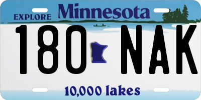 MN license plate 180NAK