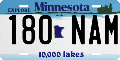 MN license plate 180NAM