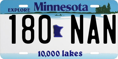 MN license plate 180NAN