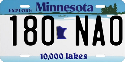 MN license plate 180NAO
