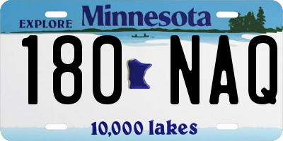 MN license plate 180NAQ