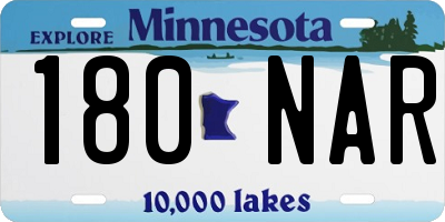 MN license plate 180NAR