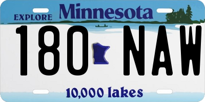 MN license plate 180NAW