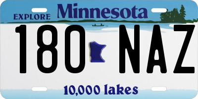 MN license plate 180NAZ