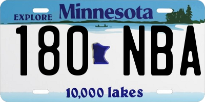 MN license plate 180NBA