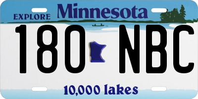 MN license plate 180NBC