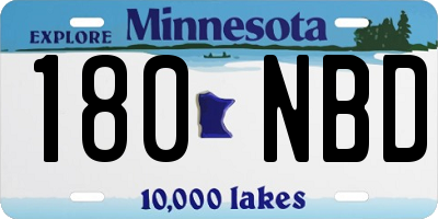 MN license plate 180NBD
