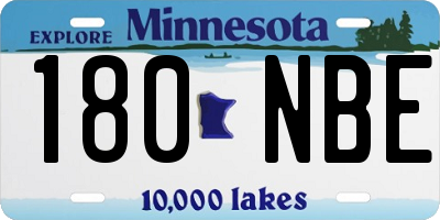 MN license plate 180NBE