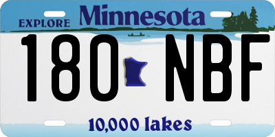 MN license plate 180NBF