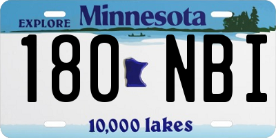 MN license plate 180NBI