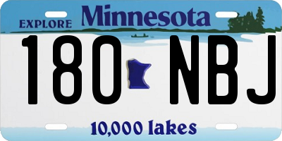 MN license plate 180NBJ