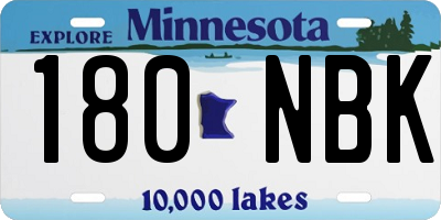 MN license plate 180NBK