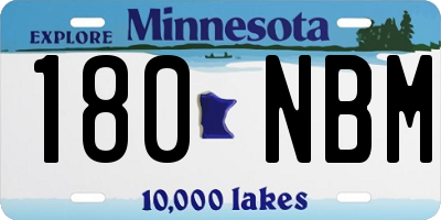 MN license plate 180NBM