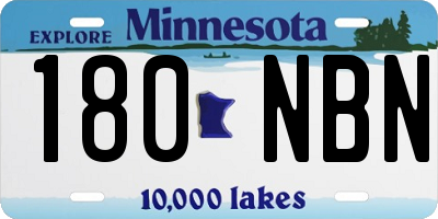 MN license plate 180NBN