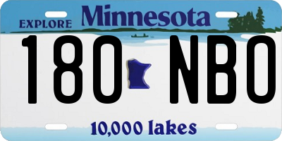 MN license plate 180NBO