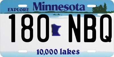 MN license plate 180NBQ