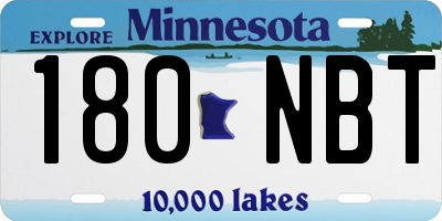 MN license plate 180NBT