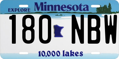 MN license plate 180NBW
