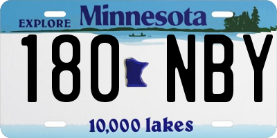 MN license plate 180NBY