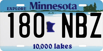 MN license plate 180NBZ
