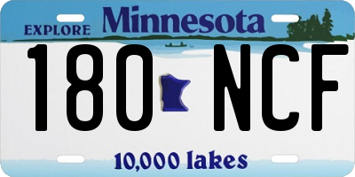 MN license plate 180NCF