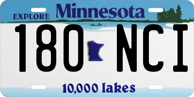 MN license plate 180NCI