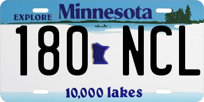 MN license plate 180NCL