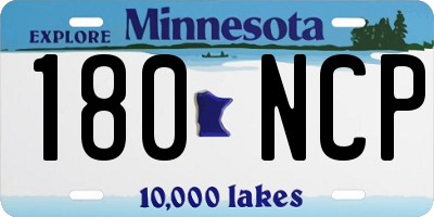 MN license plate 180NCP
