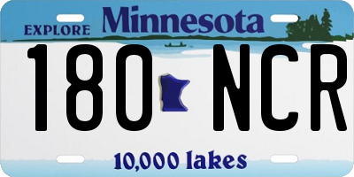 MN license plate 180NCR