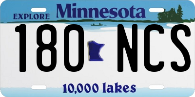 MN license plate 180NCS