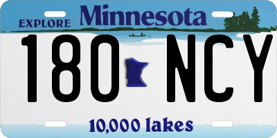 MN license plate 180NCY